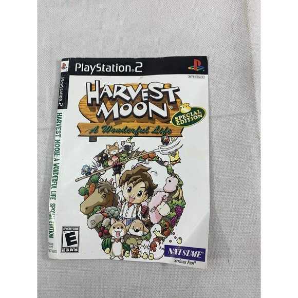 HARVEST MOON A WONDERFUL LIFE (Playstation 2 ) Original Cover Art Insert - Picture 1 of 2